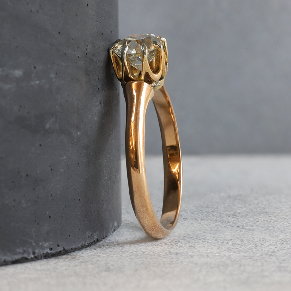 Ethical Jewellery & Engagement Rings Toronto - FTJCo Vintage Eight Prong Solitaire in Yellow & White Gold - FTJCo Fine Jewellery & Goldsmiths