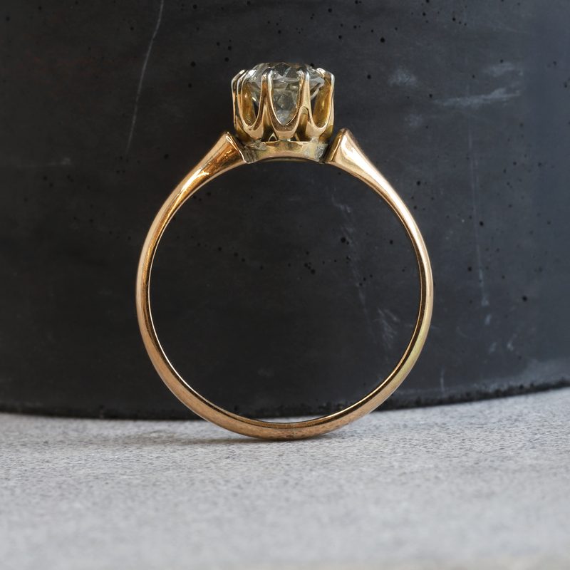Ethical Jewellery & Engagement Rings Toronto - FTJCo Vintage Eight Prong Solitaire in Yellow & White Gold - FTJCo Fine Jewellery & Goldsmiths