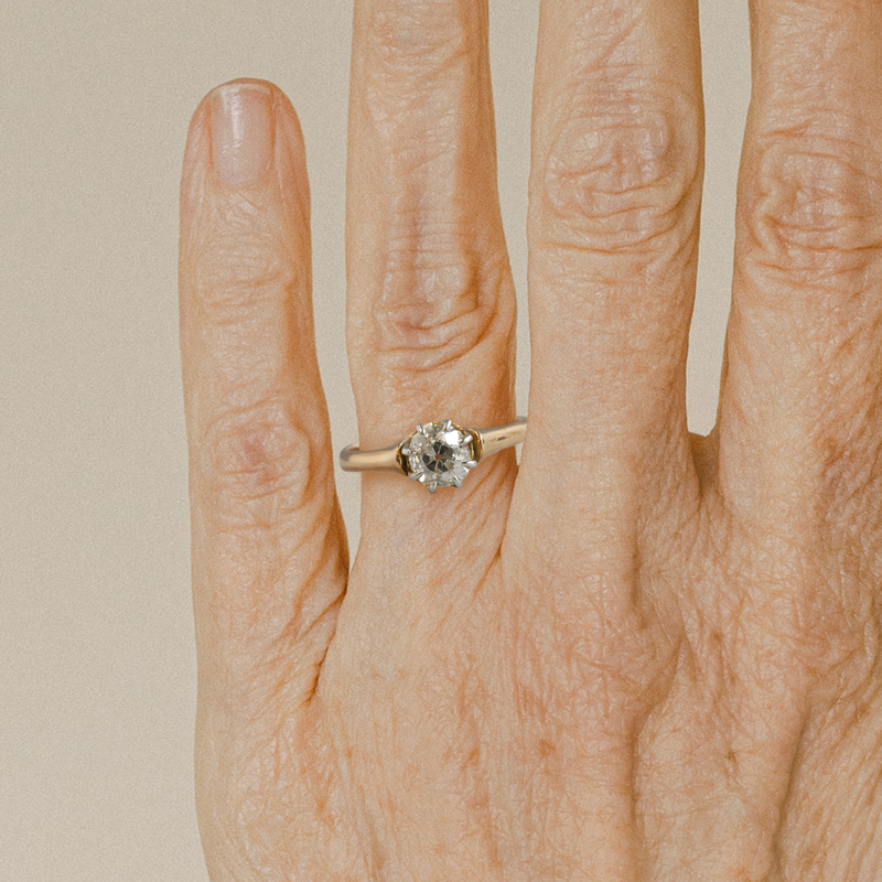 FTJCo Vintage Eight Prong Solitaire in Yellow & White Gold