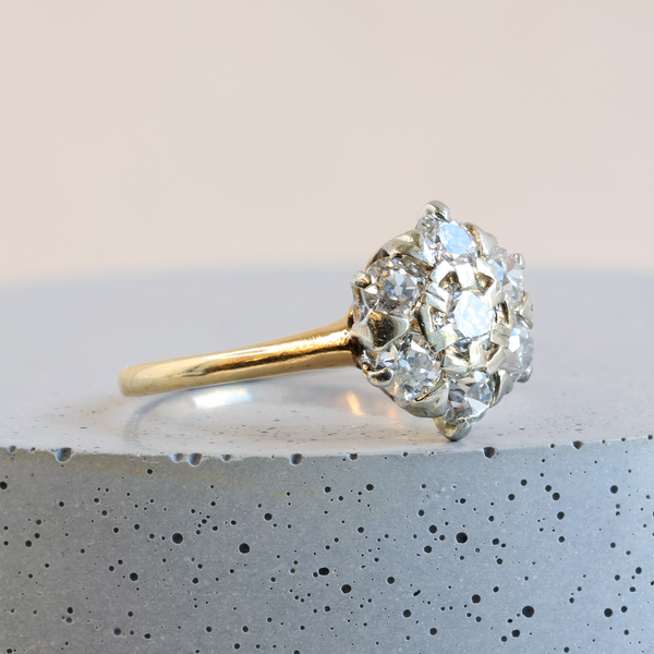 FTJCO Vintage Snowflake Ring in Yellow Gold & Platinum