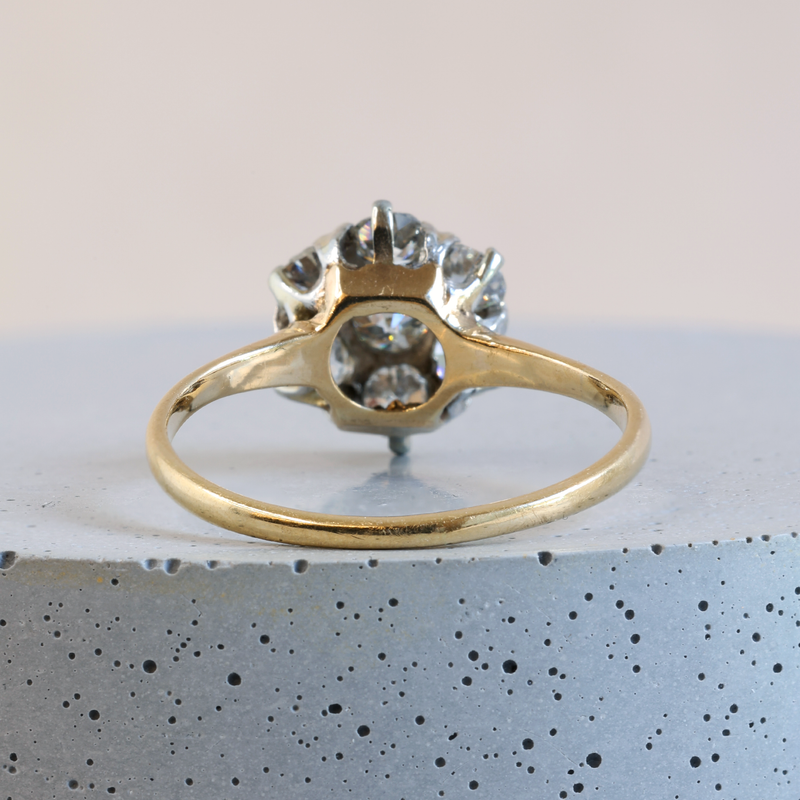 FTJCO Vintage Snowflake Ring in Yellow Gold & Platinum