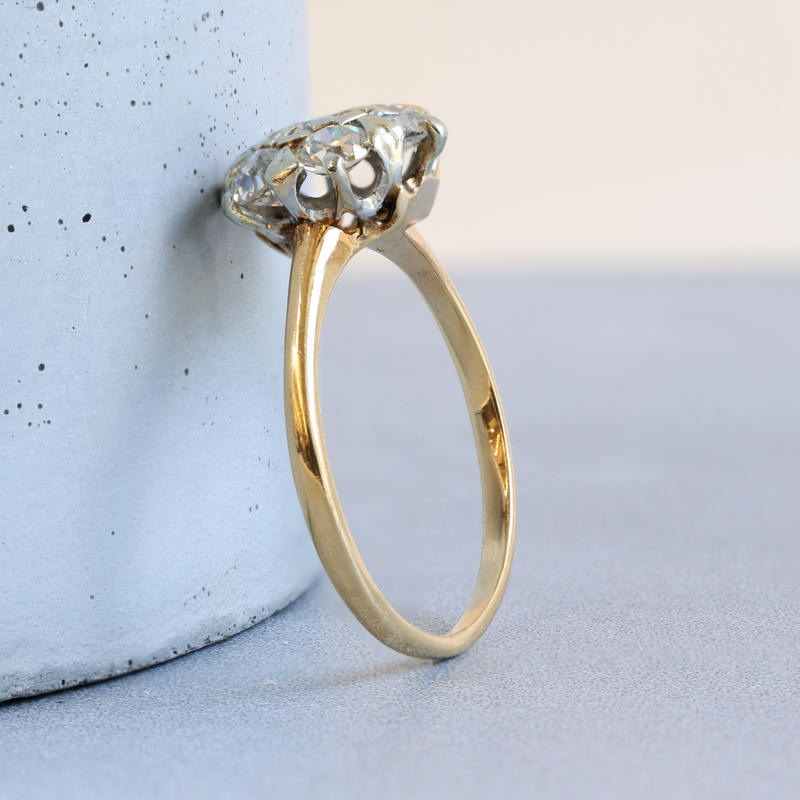 FTJCO Vintage Snowflake Ring in Yellow Gold & Platinum