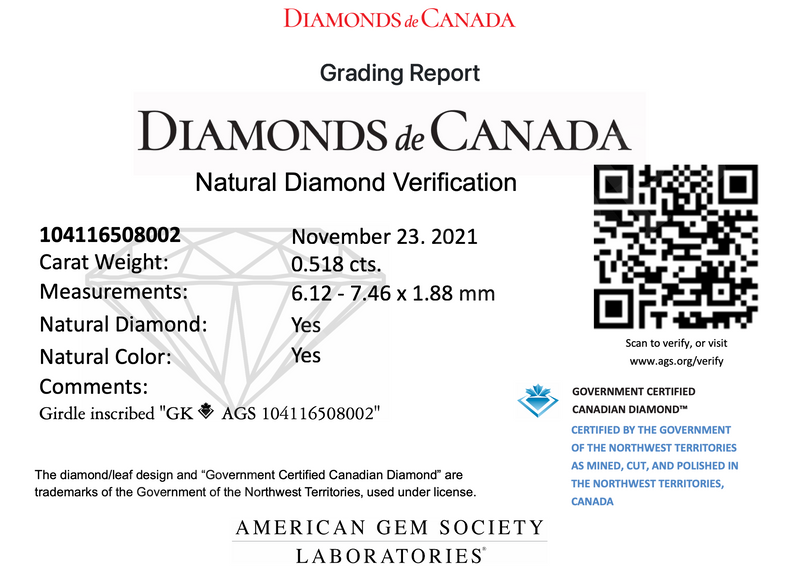 0.51 ct D-VS1 Oval Rose Cut Natural Canadian Diamond