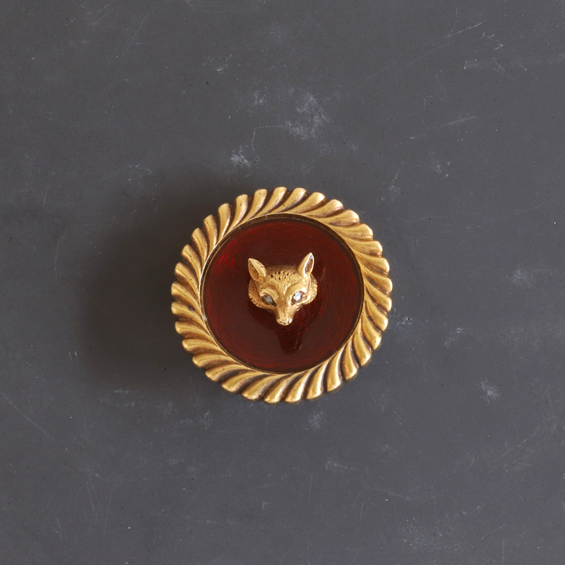 Ethical Jewellery & Engagement Rings Toronto - Antique Fox Head Pin in 14K Gold - FTJCo Fine Jewellery & Goldsmiths
