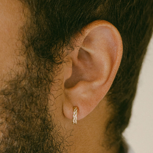 Parliament Braided Hoops in Yellow Gold