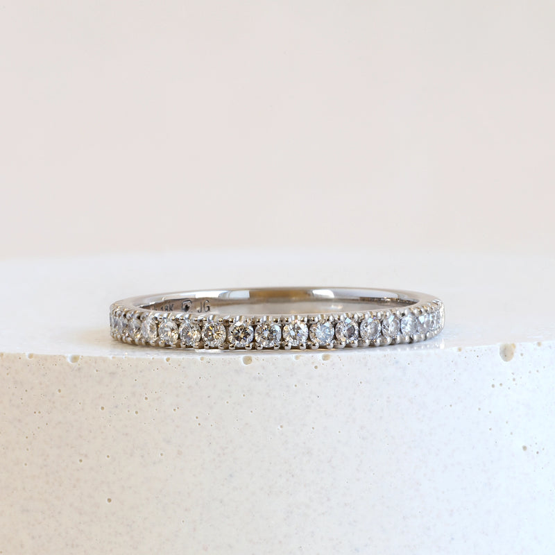 Pre-Loved Customized 2 mm Stacker in White Gold