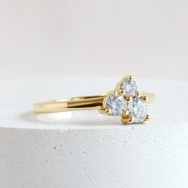 Ethical Jewellery & Engagement Rings Toronto - Pre-Loved Round Diamond Cluster Ring in Yellow - FTJCo Fine Jewellery & Goldsmiths