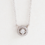 Ethical Jewellery & Engagement Rings Toronto - Canadian Diamond Halo Pendant in 18K Palladium White Gold - FTJCo Fine Jewellery & Goldsmiths