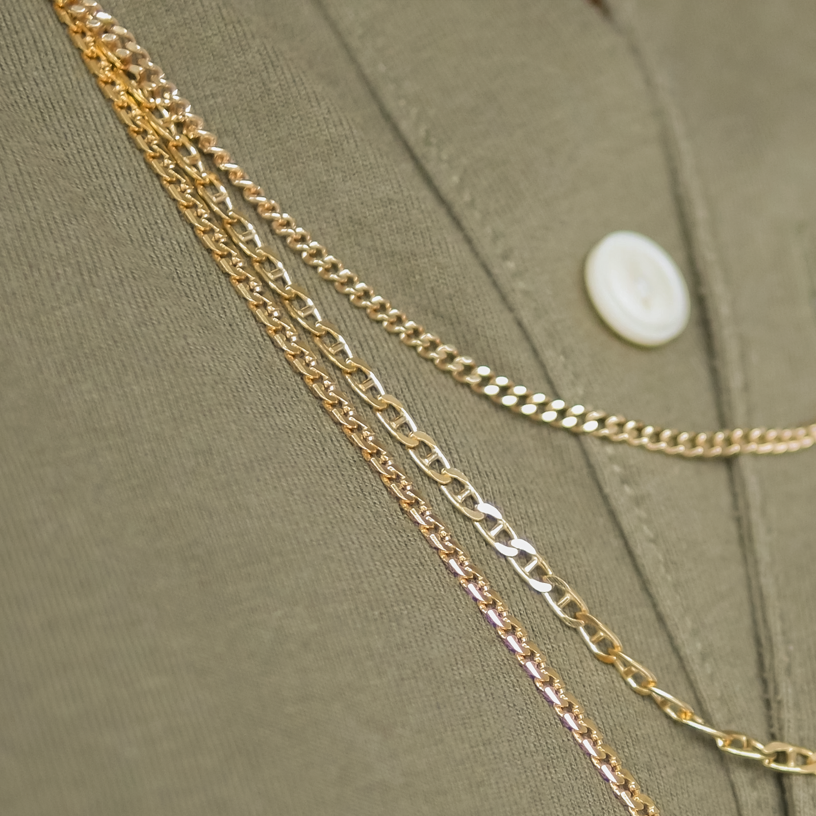 FTJCo Vintage 3mm Wide Flat Serrated Link Chain