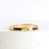 Ethical Jewellery & Engagement Rings Toronto - Chevron Stacker in Yellow Gold with Black Spinels - FTJCo Fine Jewellery & Goldsmiths