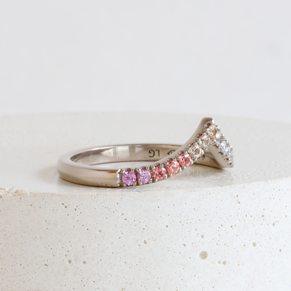 Ethical Jewellery & Engagement Rings Toronto - Cordelia Gradient Ring with Laboratory Grown Diamonds & Sapphires - FTJCo Fine Jewellery & Goldsmiths