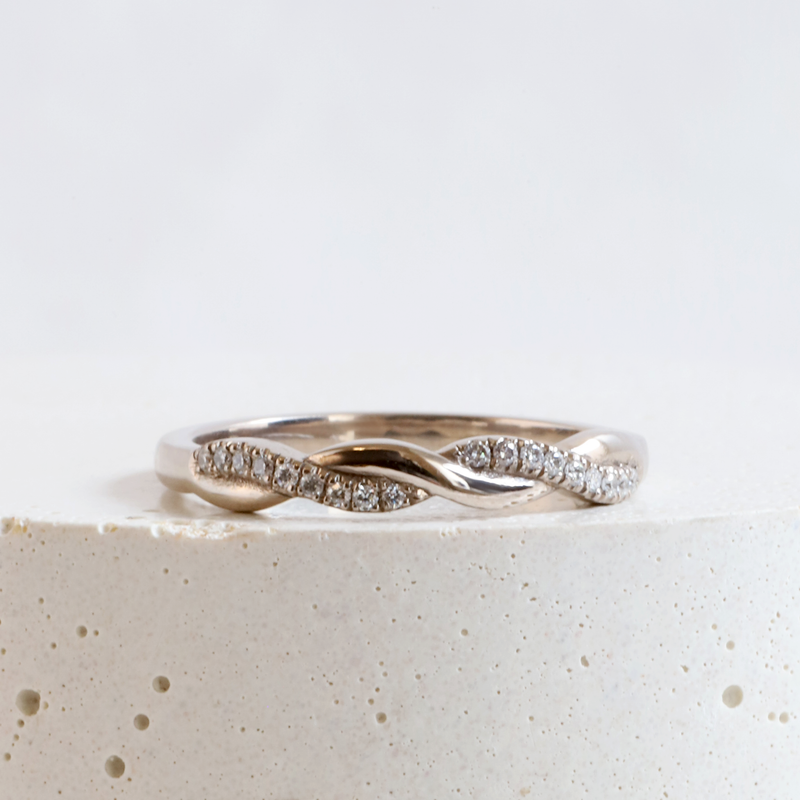 Ethical Jewellery & Engagement Rings Toronto - Entwined Band in White - FTJCo Fine Jewellery & Goldsmiths