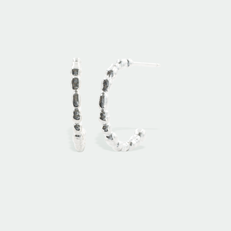 Ethical Jewellery & Engagement Rings Toronto - Grande Pearly Hoop Earring in Silver - FTJCo Fine Jewellery & Goldsmiths