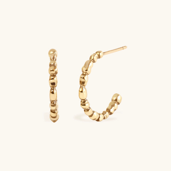 Parliament Grande Pearly Hoops in Yellow Gold