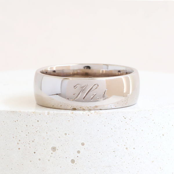 Ethical Jewellery & Engagement Rings Toronto - His Band in White - FTJCo Fine Jewellery & Goldsmiths