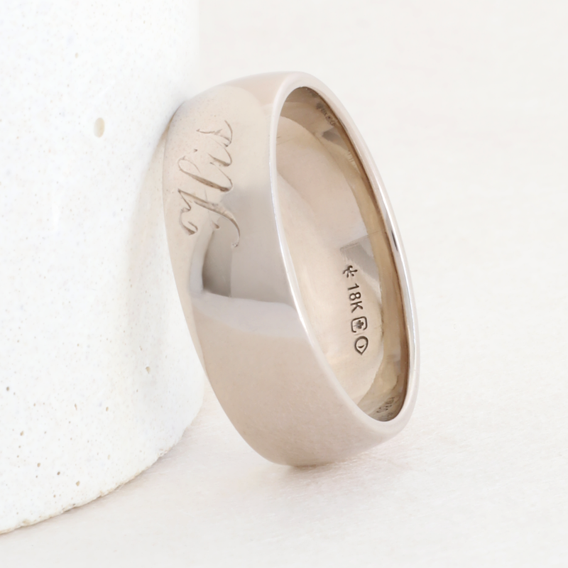 Ethical Jewellery & Engagement Rings Toronto - His Band in White - FTJCo Fine Jewellery & Goldsmiths