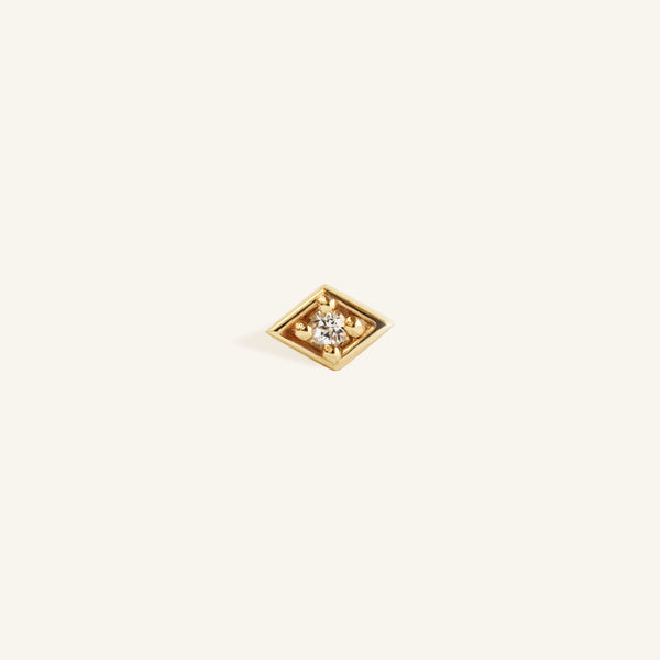 Lozenge Single Stud in 14K Yellow Gold