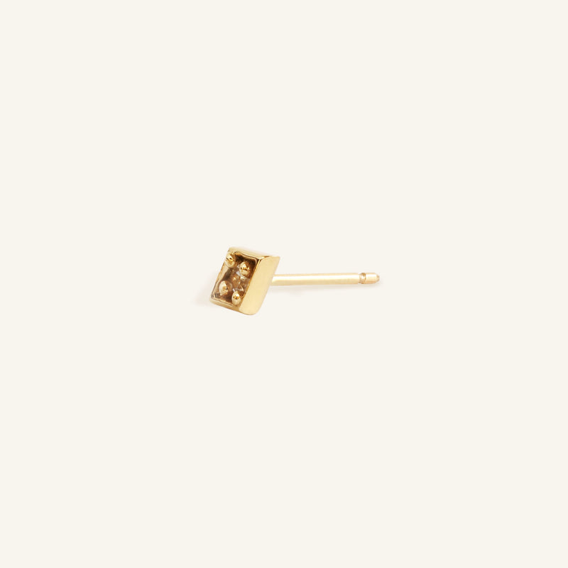 Lozenge Single Stud in 14K Yellow Gold