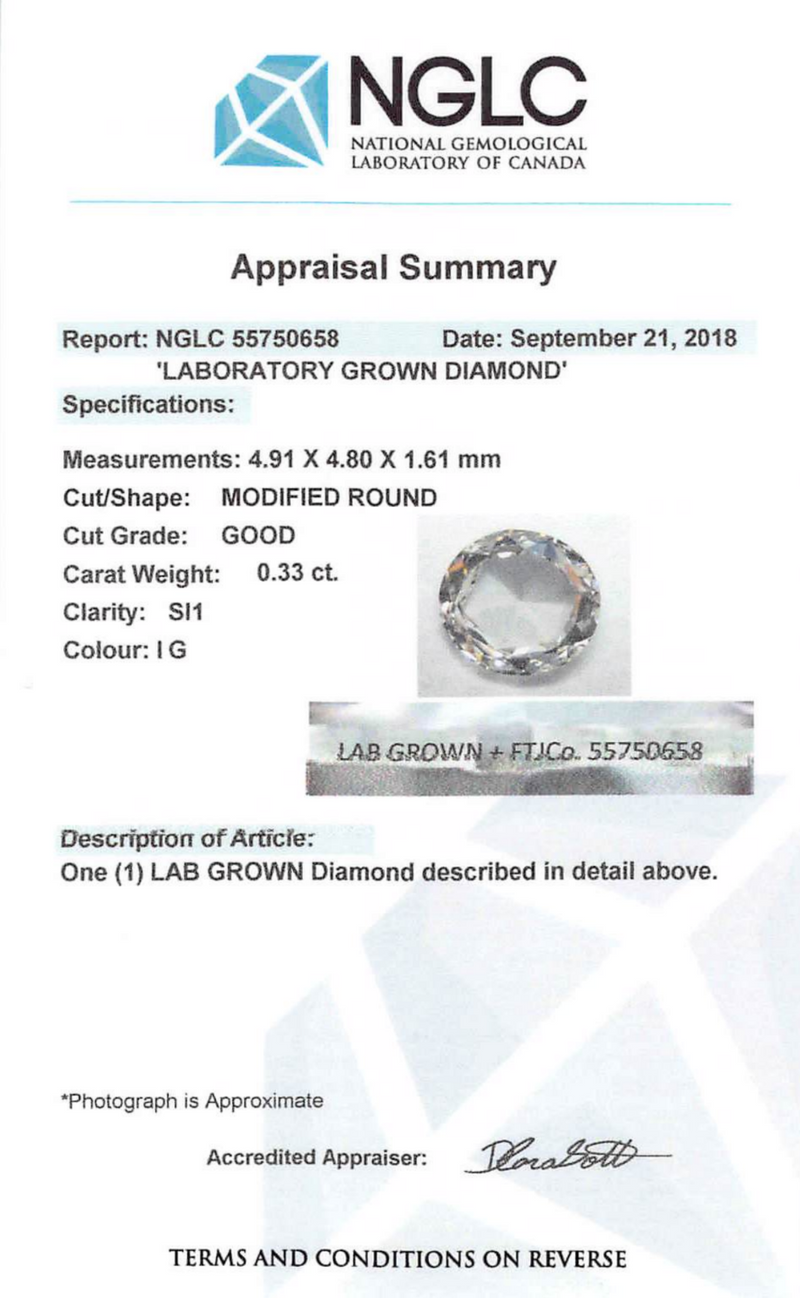 0.33 ct Silver Nuance Round Rose Cut Fancy Lab Grown Diamond