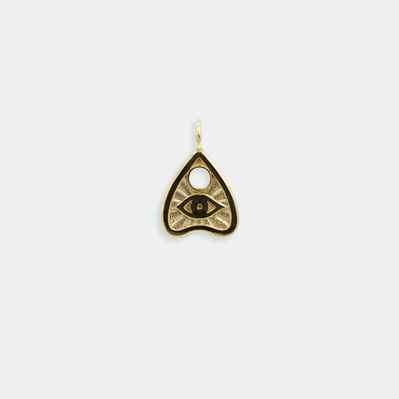 Ethical Jewellery & Engagement Rings Toronto - Ouija Planchette Necklace Charm in Yellow Gold - FTJCo Fine Jewellery & Goldsmiths