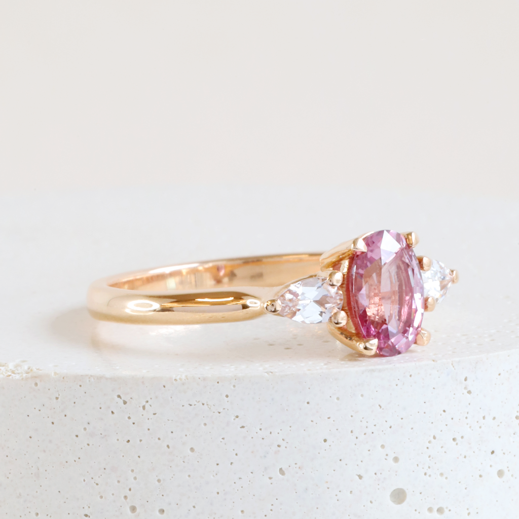Pink sapphire rose gold 2025 ring