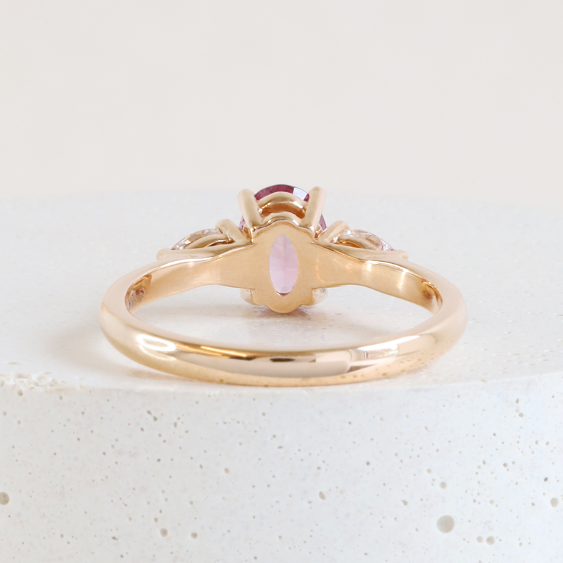 Ethical Jewellery & Engagement Rings Toronto - Oval Pink Sapphire Emilia Ring in 18K Rose Gold - FTJCo Fine Jewellery & Goldsmiths