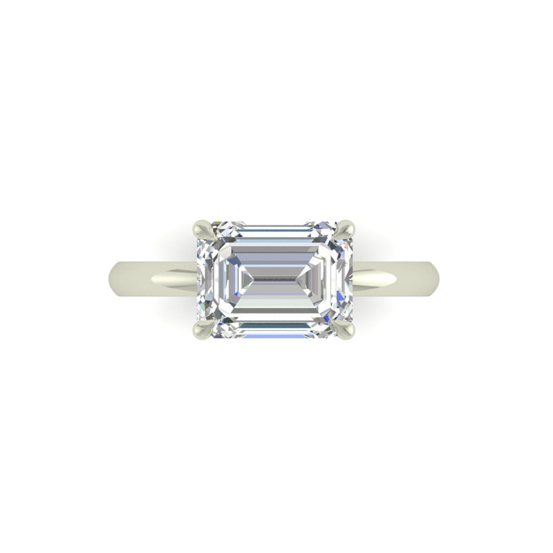 Ethical Jewellery & Engagement Rings Toronto - Pietra Horizontal Emerald Cut Solitaire - FTJCo Fine Jewellery & Goldsmiths