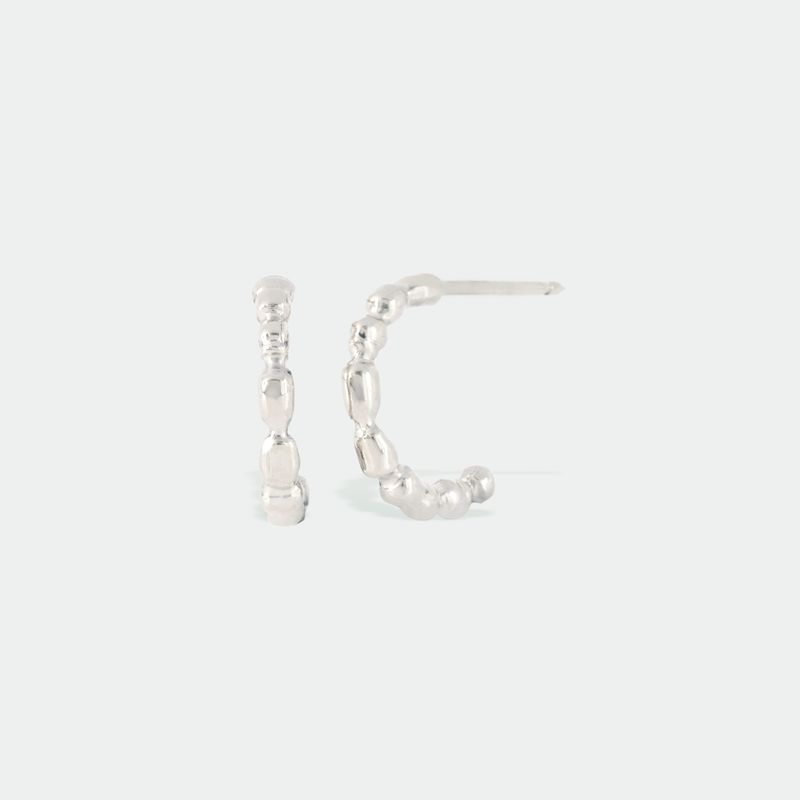 Ethical Jewellery & Engagement Rings Toronto - Petite Pearly Hoop Earring in Silver - FTJCo Fine Jewellery & Goldsmiths