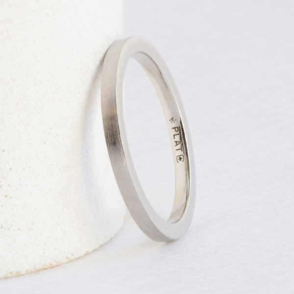 Ethical Jewellery & Engagement Rings Toronto - Platinum 2 mm Wide Flat Band - FTJCo Fine Jewellery & Goldsmiths