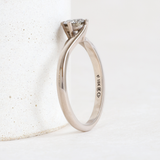 Ethical Jewellery & Engagement Rings Toronto - Pre-loved 0.50 ct Speckled Grey Diamond Bypass Solitaire in Palladium White Gold - FTJCo Fine Jewellery & Goldsmiths