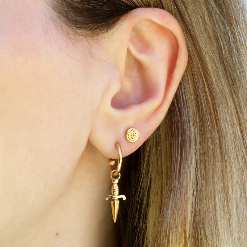 Rosette Stud in Yellow Gold (Single)