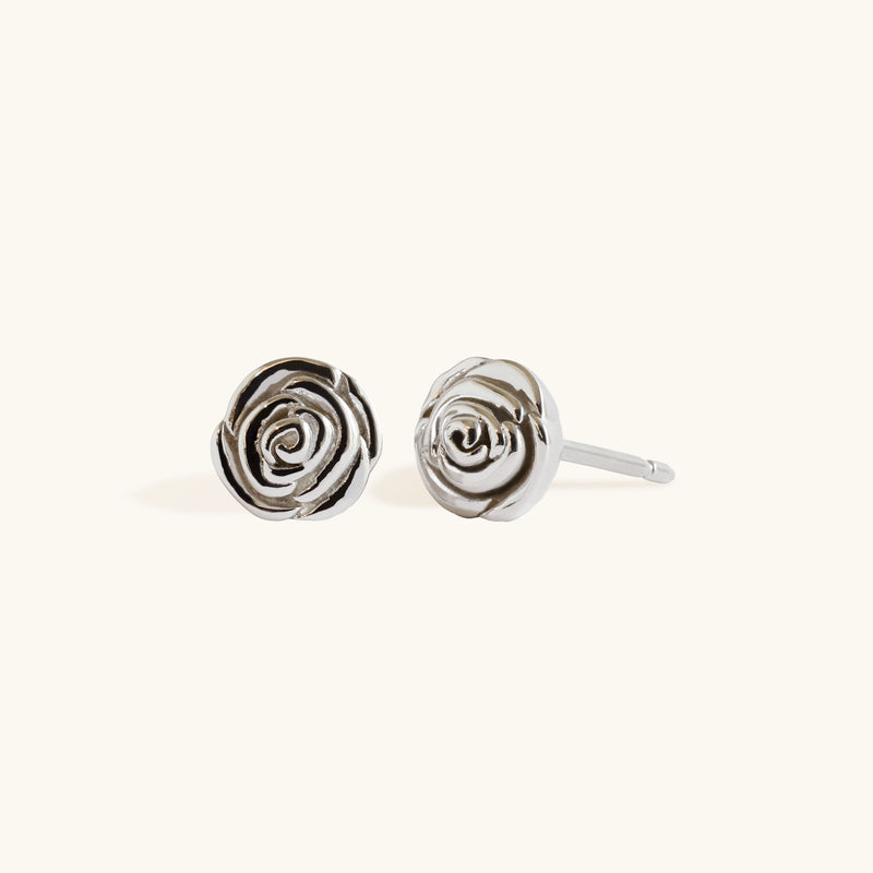 Rosette Studs in Silver