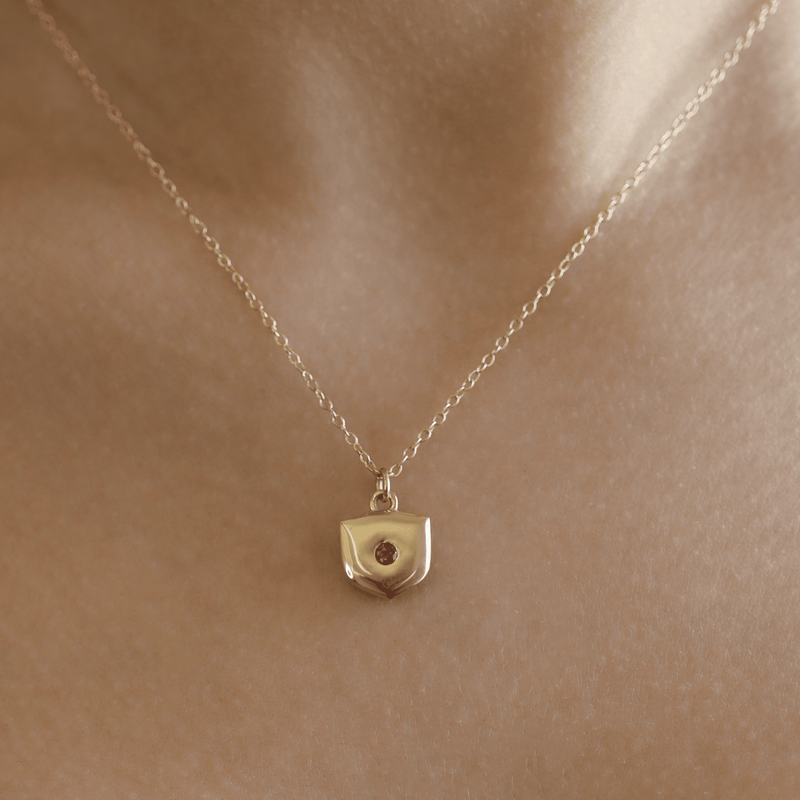 Ethical Jewellery & Engagement Rings Toronto - Ruby (July) Birthstone Shield Amulet Pendant - FTJCo Fine Jewellery & Goldsmiths