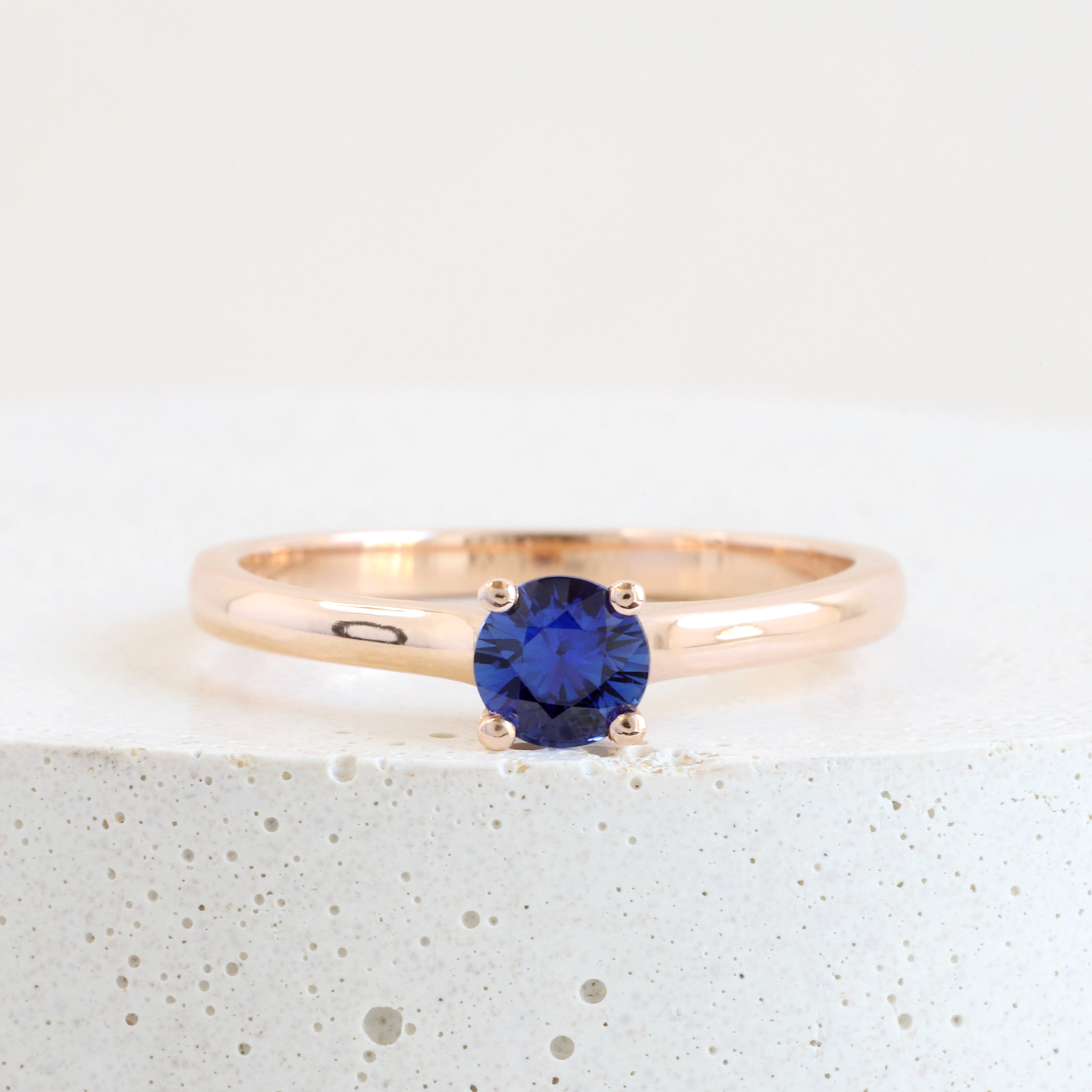 Ethical, Custom Ring-0.41 ct Deep Water Blue Sapphire Traditional