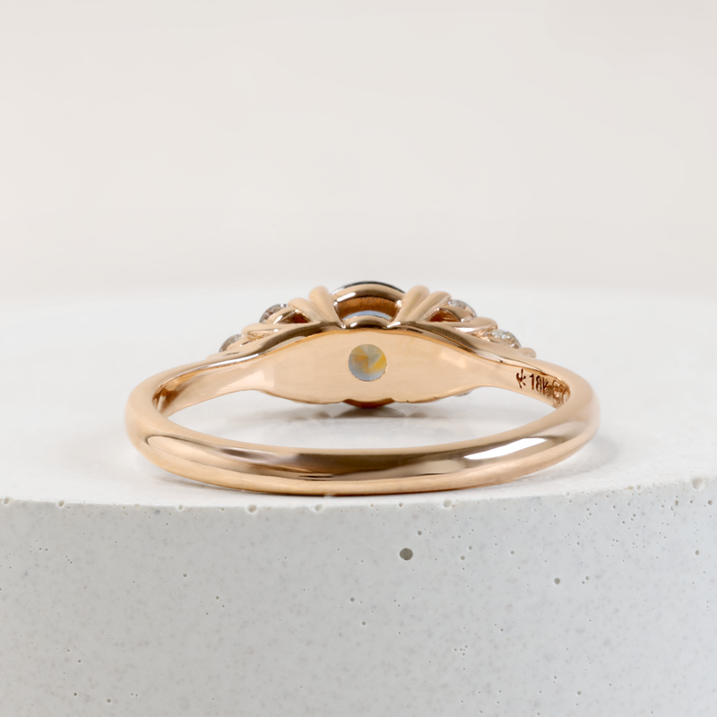 Ethical Jewellery & Engagement Rings Toronto - Pre-Loved 0.78 ct Galaxy Wisp Sapphire Emma Ring in Rose Gold - FTJCo Fine Jewellery & Goldsmiths