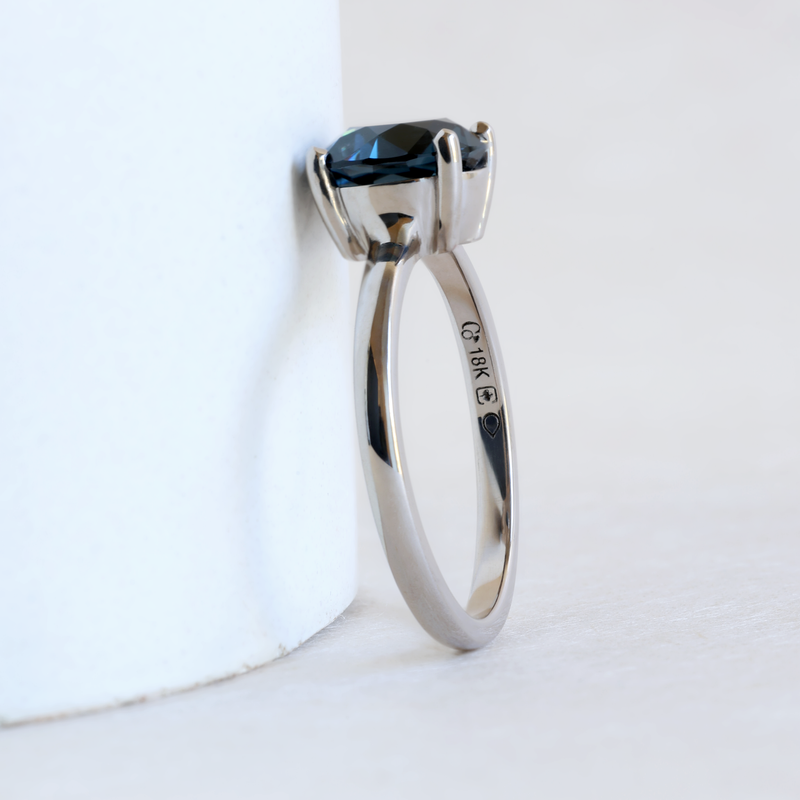 2.29 ct Midnight Blue Spinel Avery in Palladium White