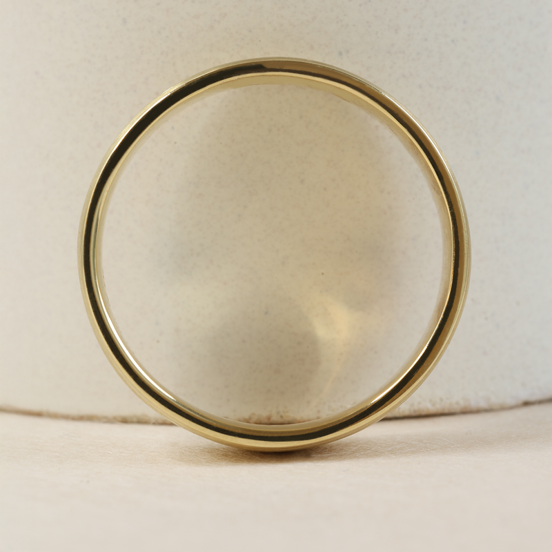 6 mm Low Dome Band with Satin Finish in Yellow Gold