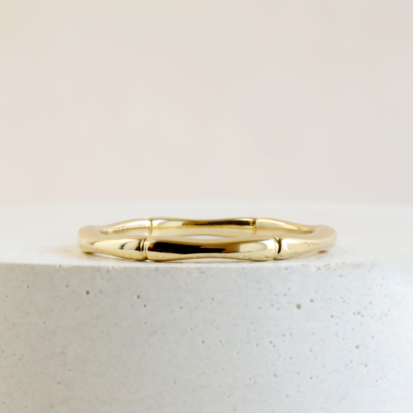 2 mm Bamboo Band in Yellow Gold