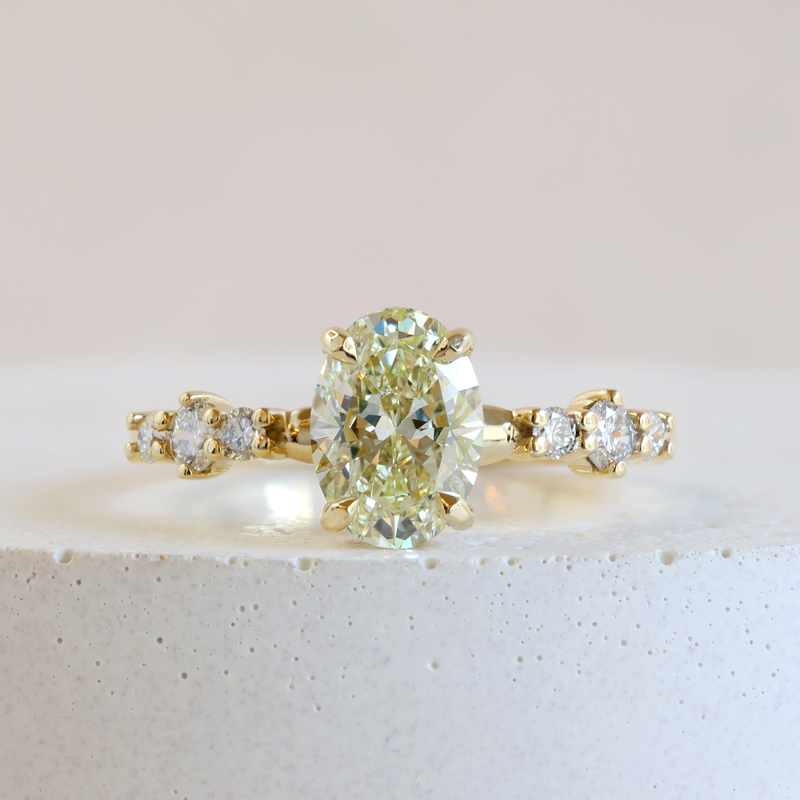 1.05 ct Waterlily Yellow Diamond Stella Oval Cut Ring in Yellow Gold