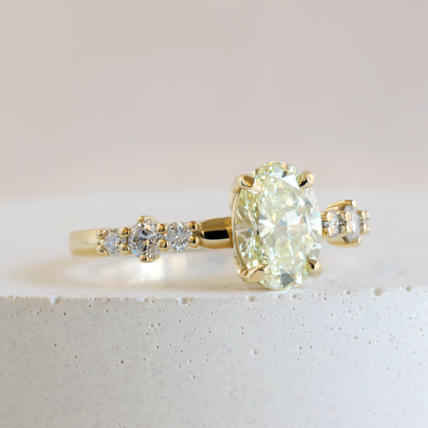 1.05 ct Waterlily Yellow Diamond Stella Oval Cut Ring in Yellow Gold