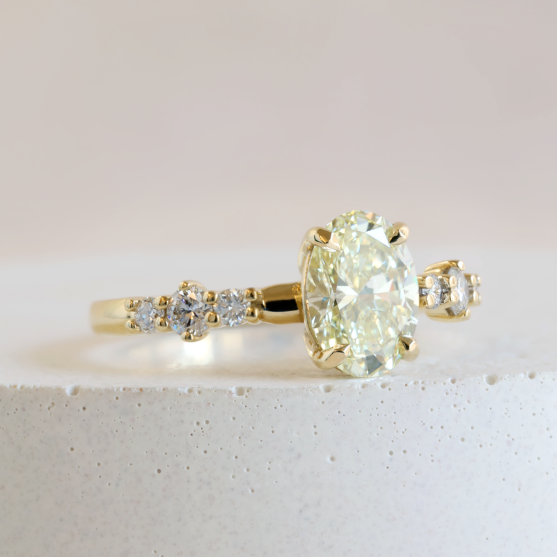 1.05 ct Waterlily Yellow Diamond Stella Oval Cut Ring in Yellow Gold