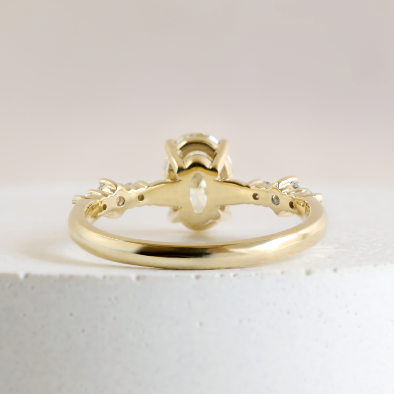 1.05 ct Waterlily Yellow Diamond Stella Oval Cut Ring in Yellow Gold