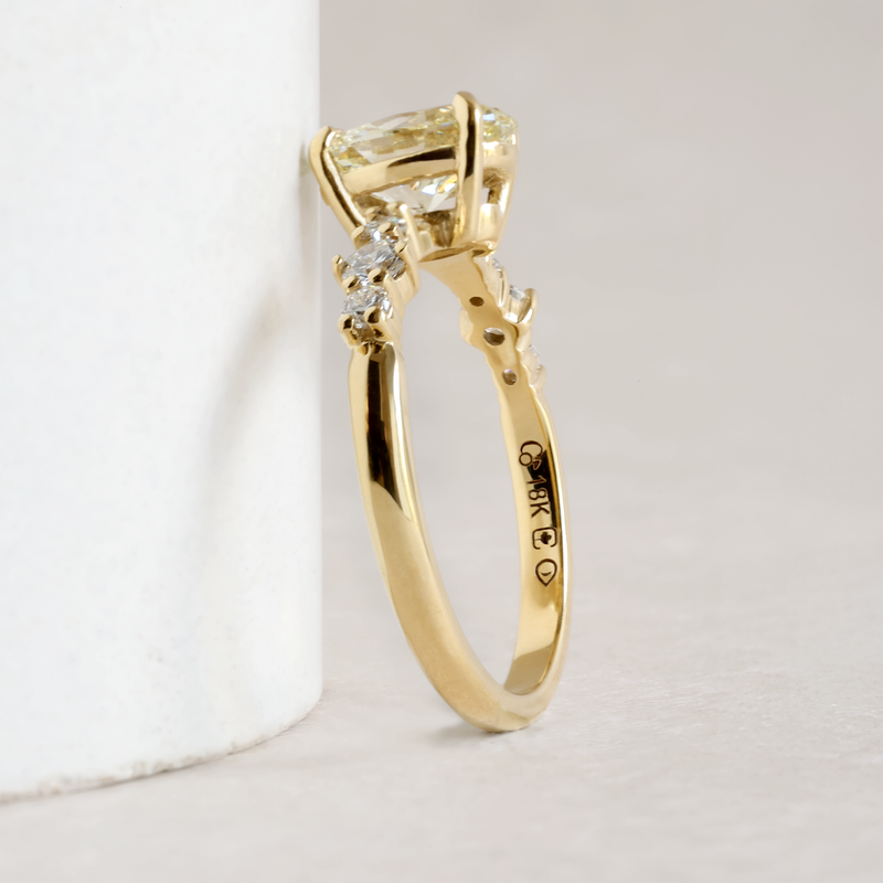 Ethical Jewellery & Engagement Rings Toronto - 1.05 ct Waterlily Yellow Diamond Stella Oval Cut Ring in Yellow Gold - FTJCo Fine Jewellery & Goldsmiths