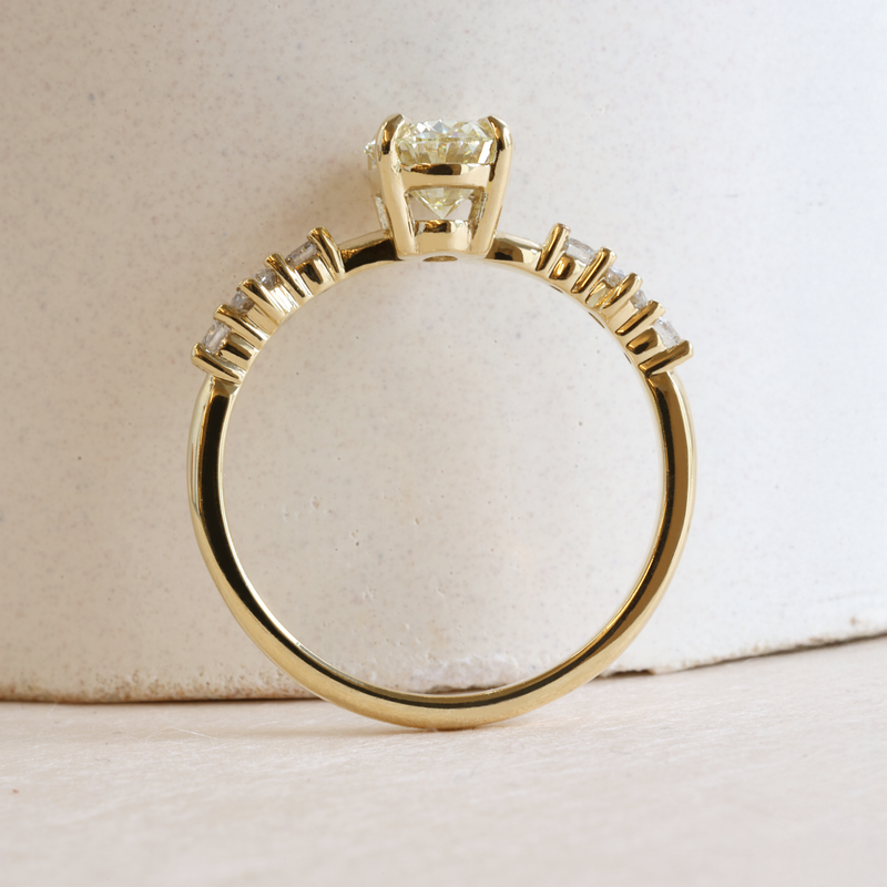 Ethical Jewellery & Engagement Rings Toronto - 1.05 ct Waterlily Yellow Diamond Stella Oval Cut Ring in Yellow Gold - FTJCo Fine Jewellery & Goldsmiths