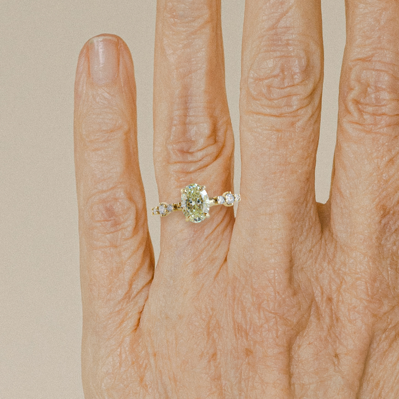 Ethical Jewellery & Engagement Rings Toronto - 1.05 ct Waterlily Yellow Diamond Stella Oval Cut Ring in Yellow Gold - FTJCo Fine Jewellery & Goldsmiths