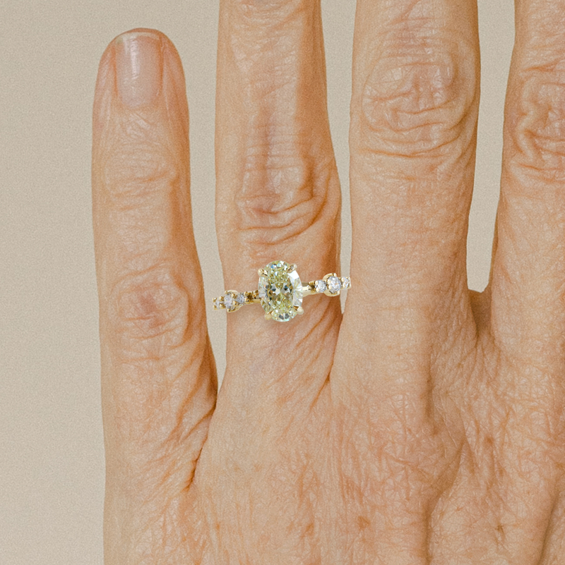 1.05 ct Waterlily Yellow Diamond Stella Oval Cut Ring in Yellow Gold