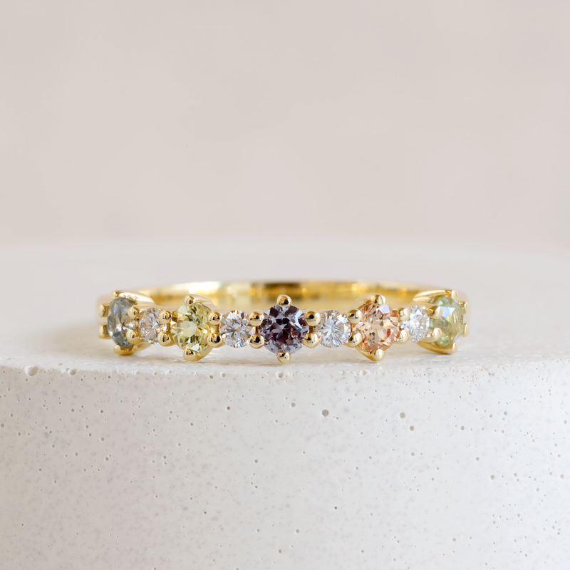 Rainbow Stella 9 Band in 18K Yellow Gold