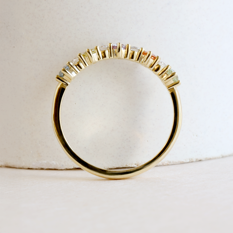 Rainbow Stella 9 Band in 18K Yellow Gold