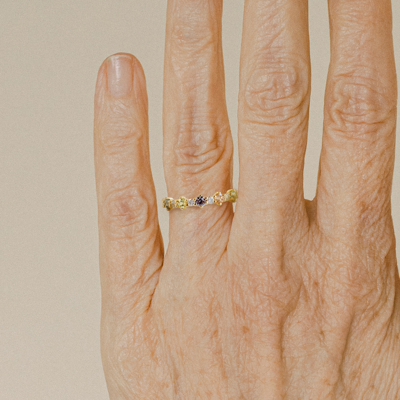 Rainbow Stella 9 Band in 18K Yellow Gold