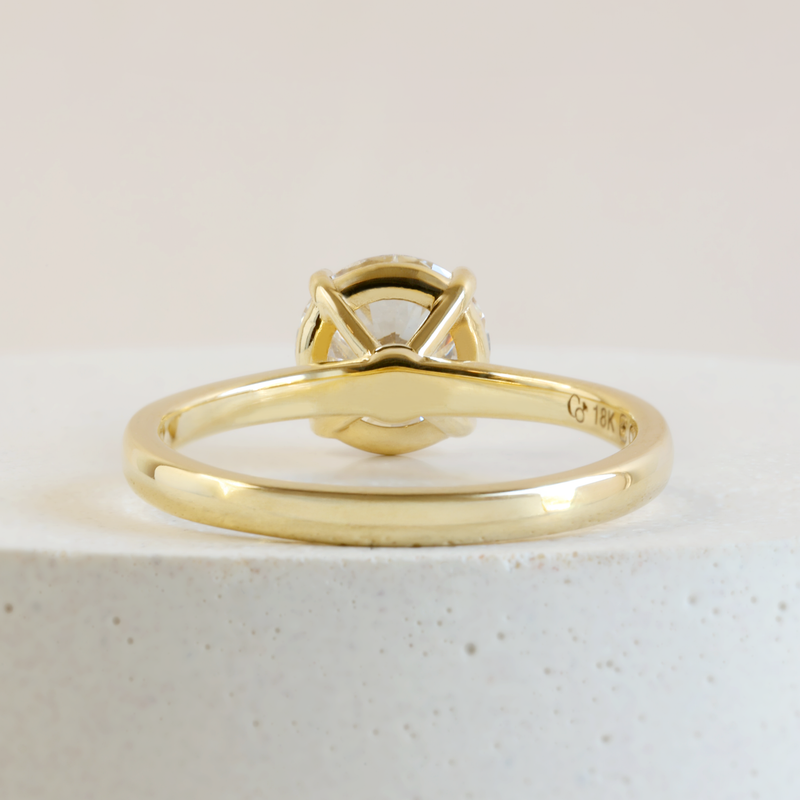 1.52 ct D VS1 Pietra Round Solitaire in Yellow Gold
